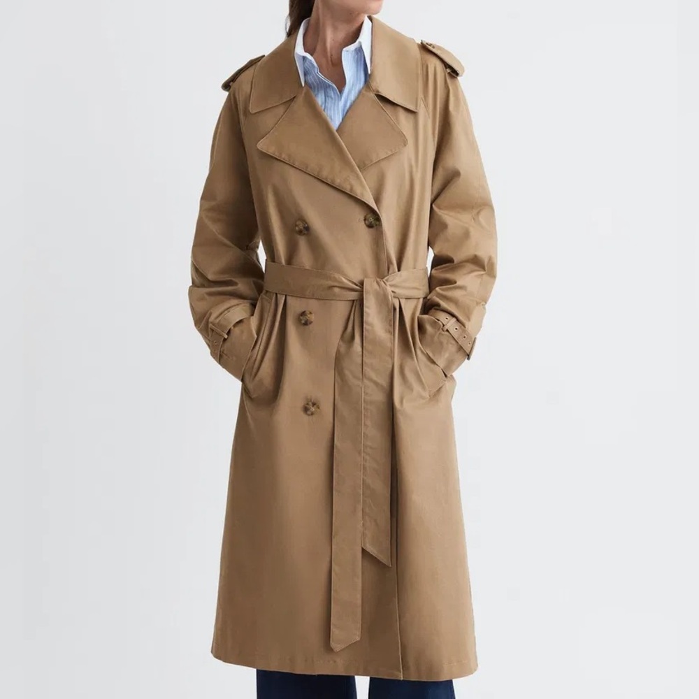 Good American Khaki Chino Trench Coat